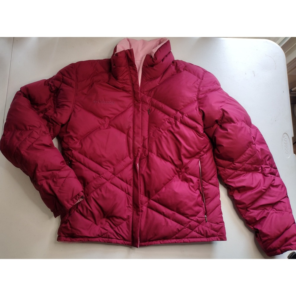 Columbia Reversible Down Puffer Jacket Magenta Pink Womens Medium